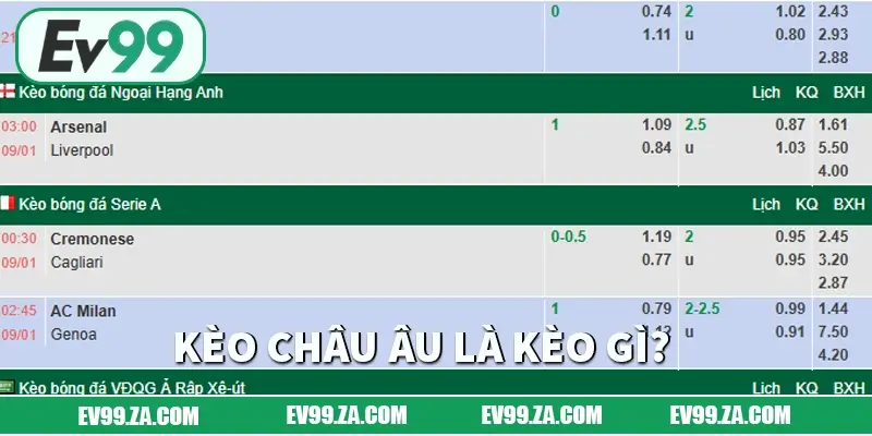 Kèo Châu Âu là kèo gì? Kèo Châu Âu là kèo gì?